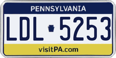 PA license plate LDL5253