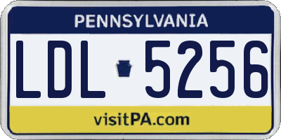 PA license plate LDL5256