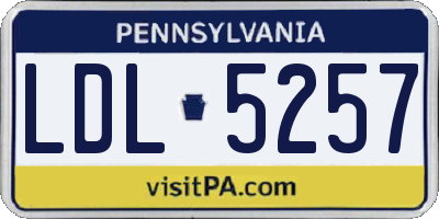 PA license plate LDL5257