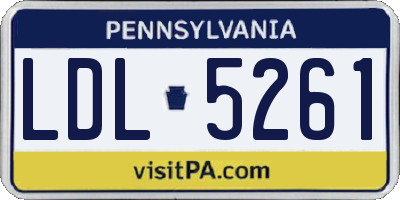 PA license plate LDL5261