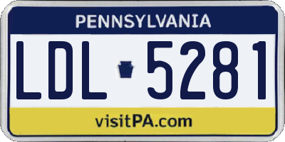 PA license plate LDL5281
