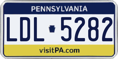 PA license plate LDL5282
