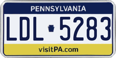 PA license plate LDL5283