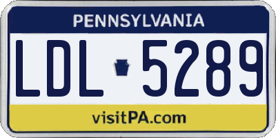 PA license plate LDL5289