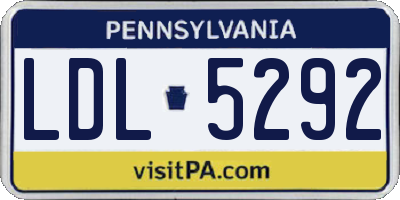 PA license plate LDL5292