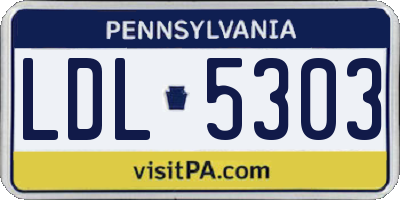 PA license plate LDL5303