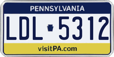 PA license plate LDL5312