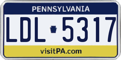 PA license plate LDL5317