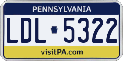 PA license plate LDL5322