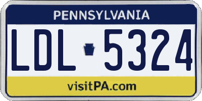 PA license plate LDL5324
