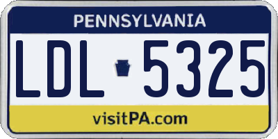 PA license plate LDL5325