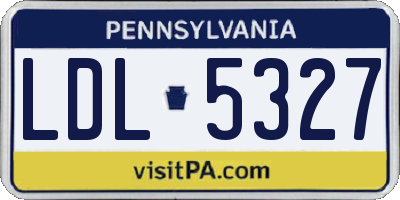 PA license plate LDL5327
