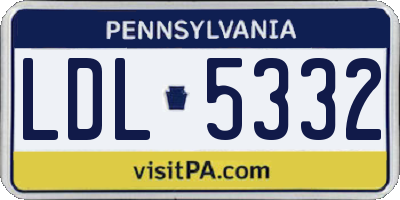 PA license plate LDL5332