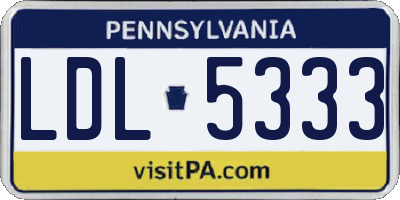 PA license plate LDL5333