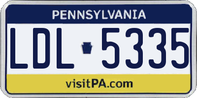 PA license plate LDL5335