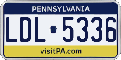 PA license plate LDL5336