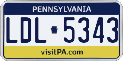 PA license plate LDL5343