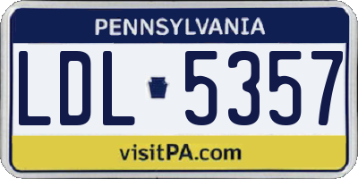 PA license plate LDL5357