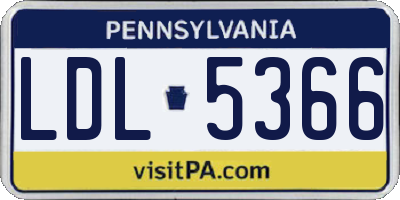 PA license plate LDL5366