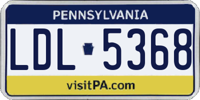 PA license plate LDL5368