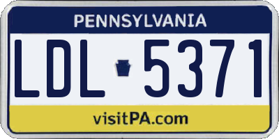 PA license plate LDL5371