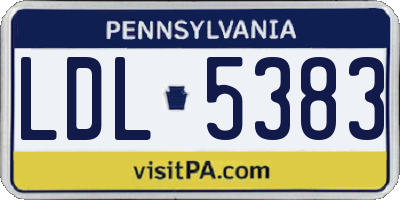 PA license plate LDL5383