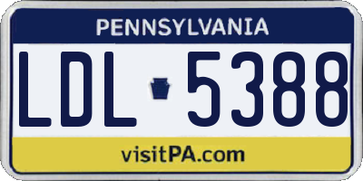 PA license plate LDL5388