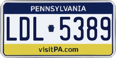 PA license plate LDL5389