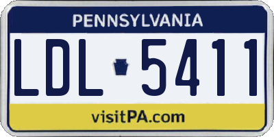 PA license plate LDL5411