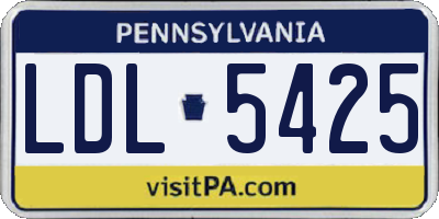 PA license plate LDL5425