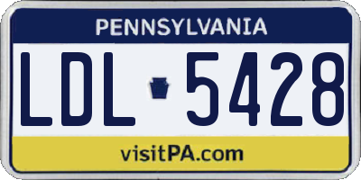 PA license plate LDL5428
