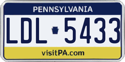PA license plate LDL5433