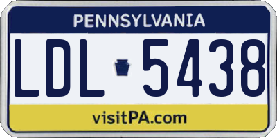 PA license plate LDL5438