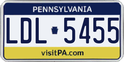 PA license plate LDL5455