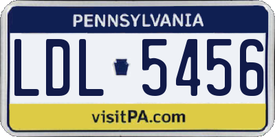 PA license plate LDL5456