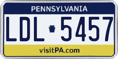 PA license plate LDL5457