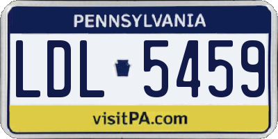 PA license plate LDL5459