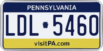 PA license plate LDL5460