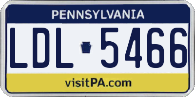 PA license plate LDL5466