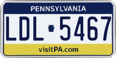 PA license plate LDL5467