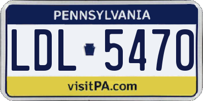 PA license plate LDL5470