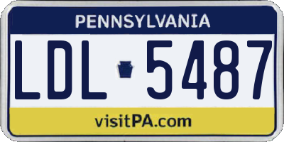 PA license plate LDL5487