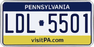 PA license plate LDL5501