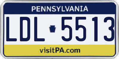 PA license plate LDL5513