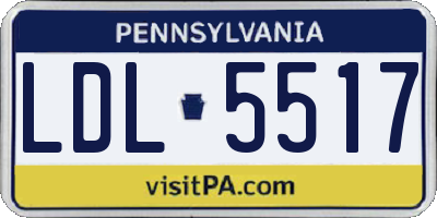 PA license plate LDL5517