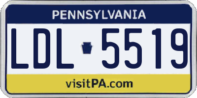 PA license plate LDL5519