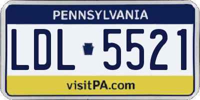 PA license plate LDL5521