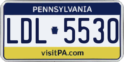PA license plate LDL5530