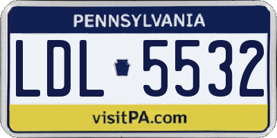 PA license plate LDL5532