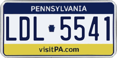 PA license plate LDL5541